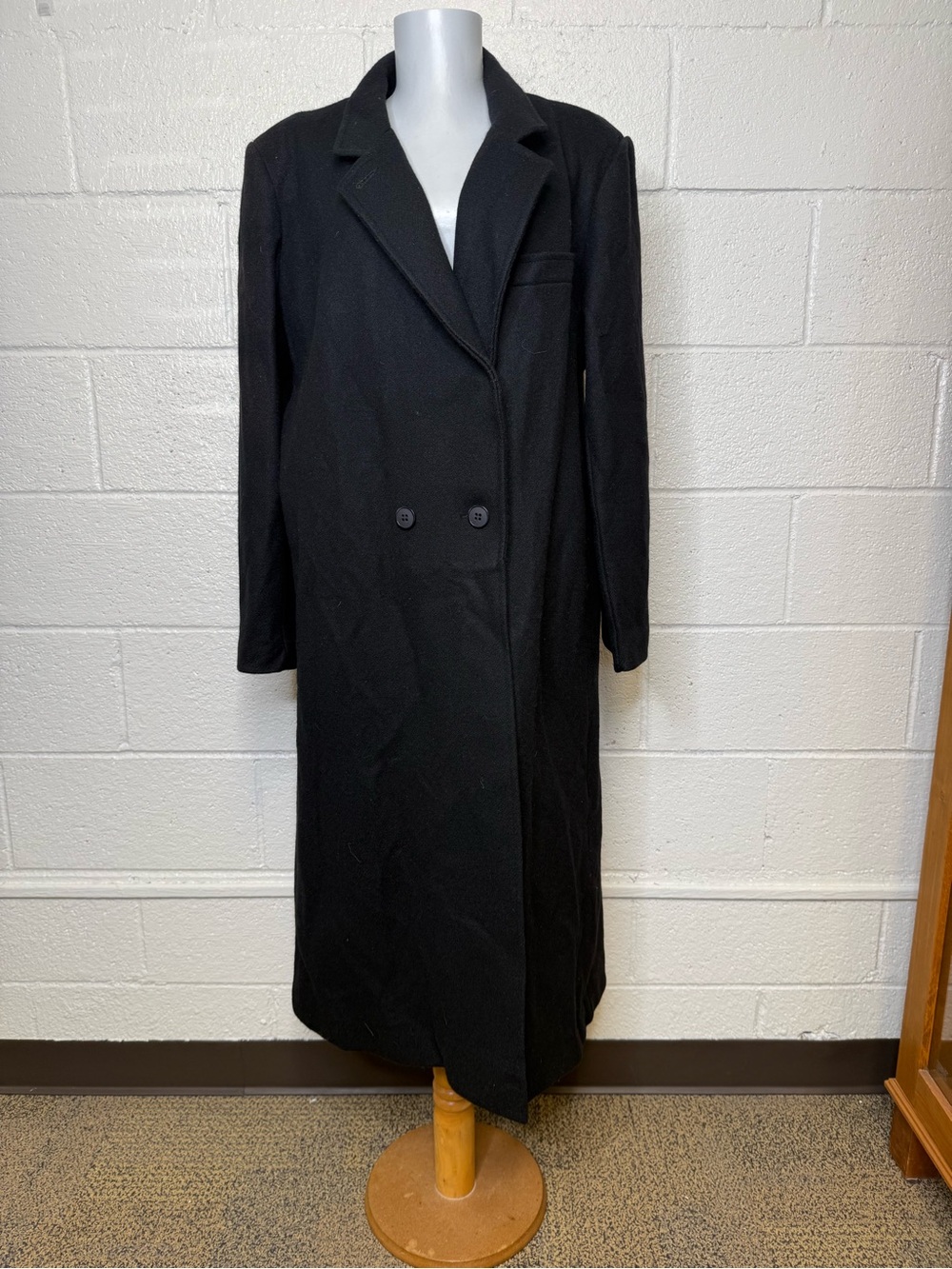 Vintage 80s wool long overcoat double breasted made in USA Women